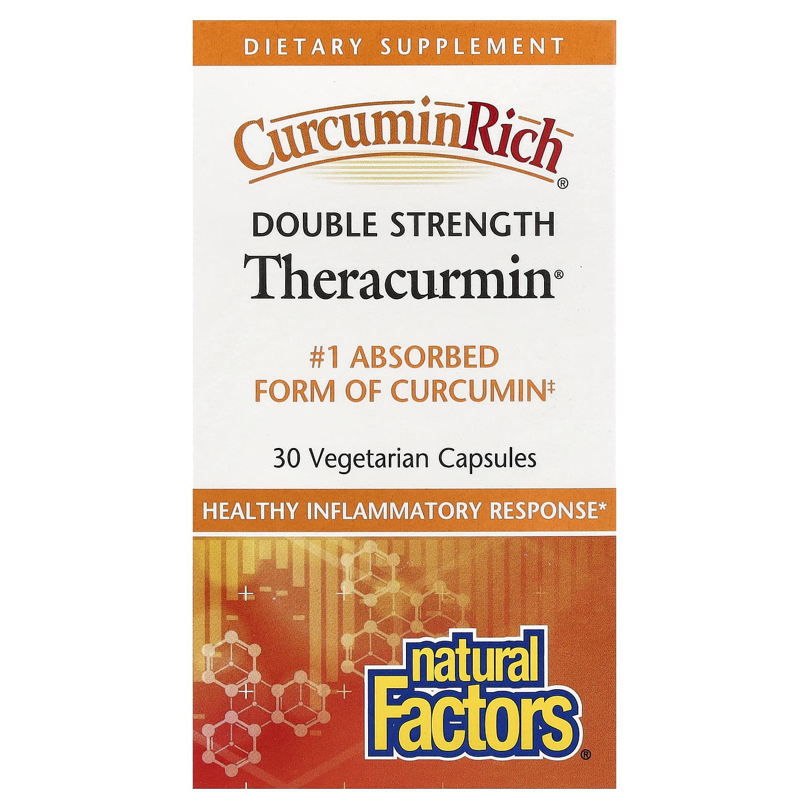 Natural Factors, Curcuminrich Double Strength Theracurmin, 30 Vegetarian Capsules UPC 068958045436 | Hilife Vitamins